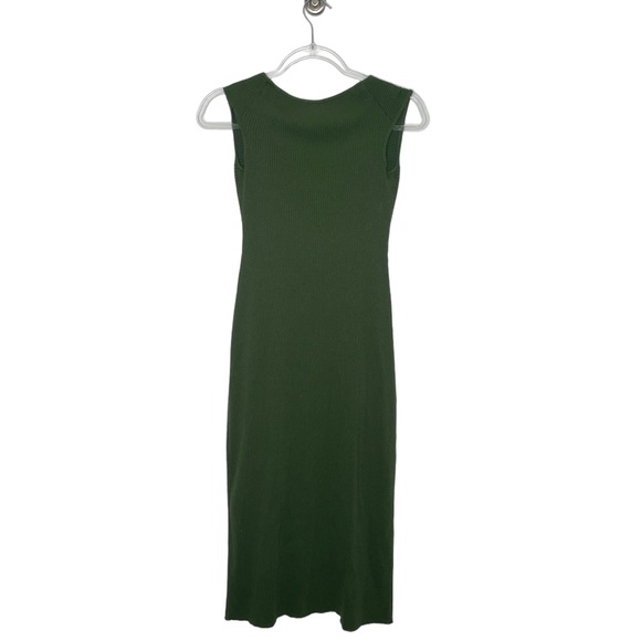 Vince | Ribbed Twist Dress in Green Small - Picture 8 of 9